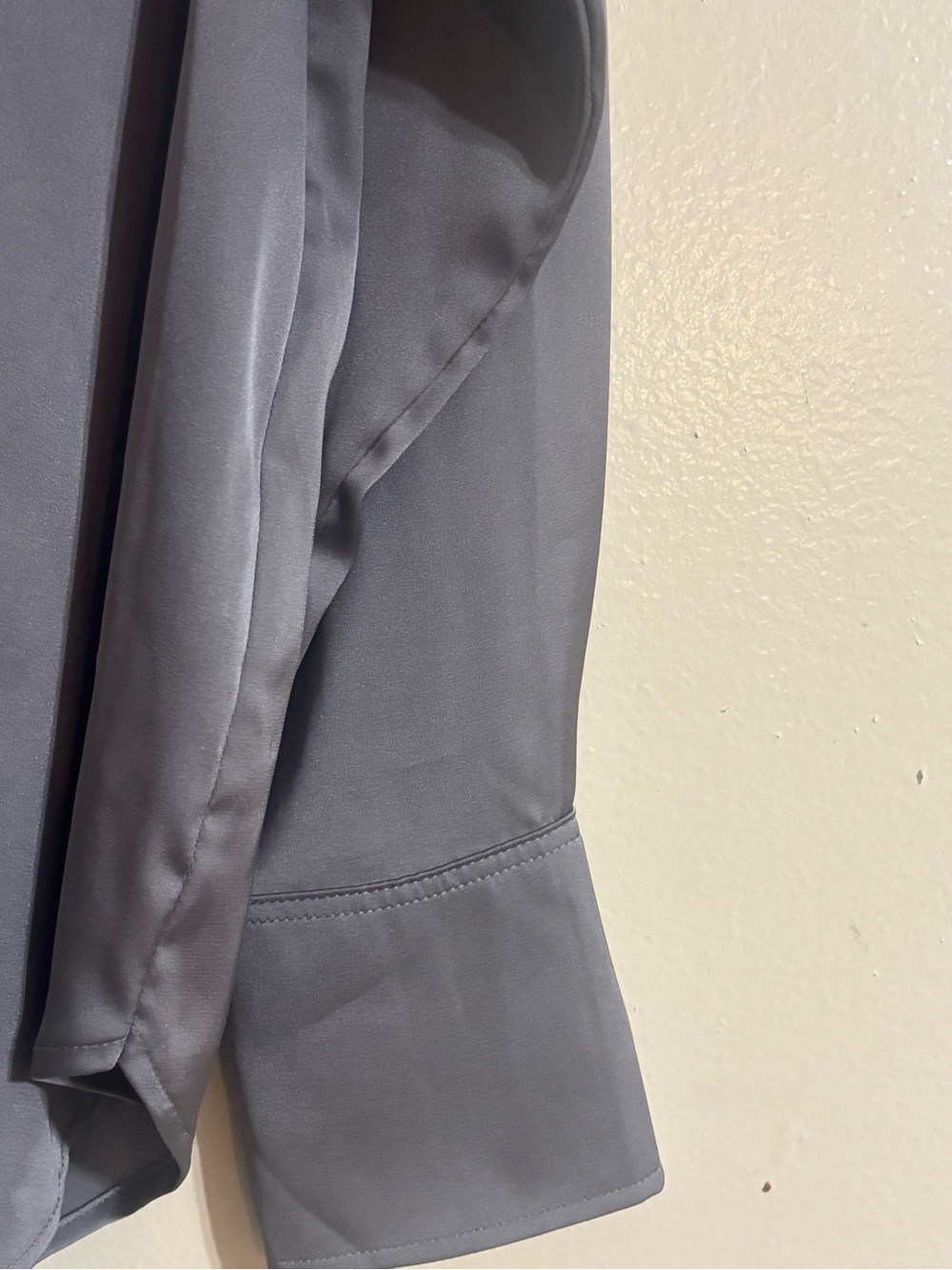 H&M Charcoal Gray Satin Button-Up Blouse - Picture 4 of 9